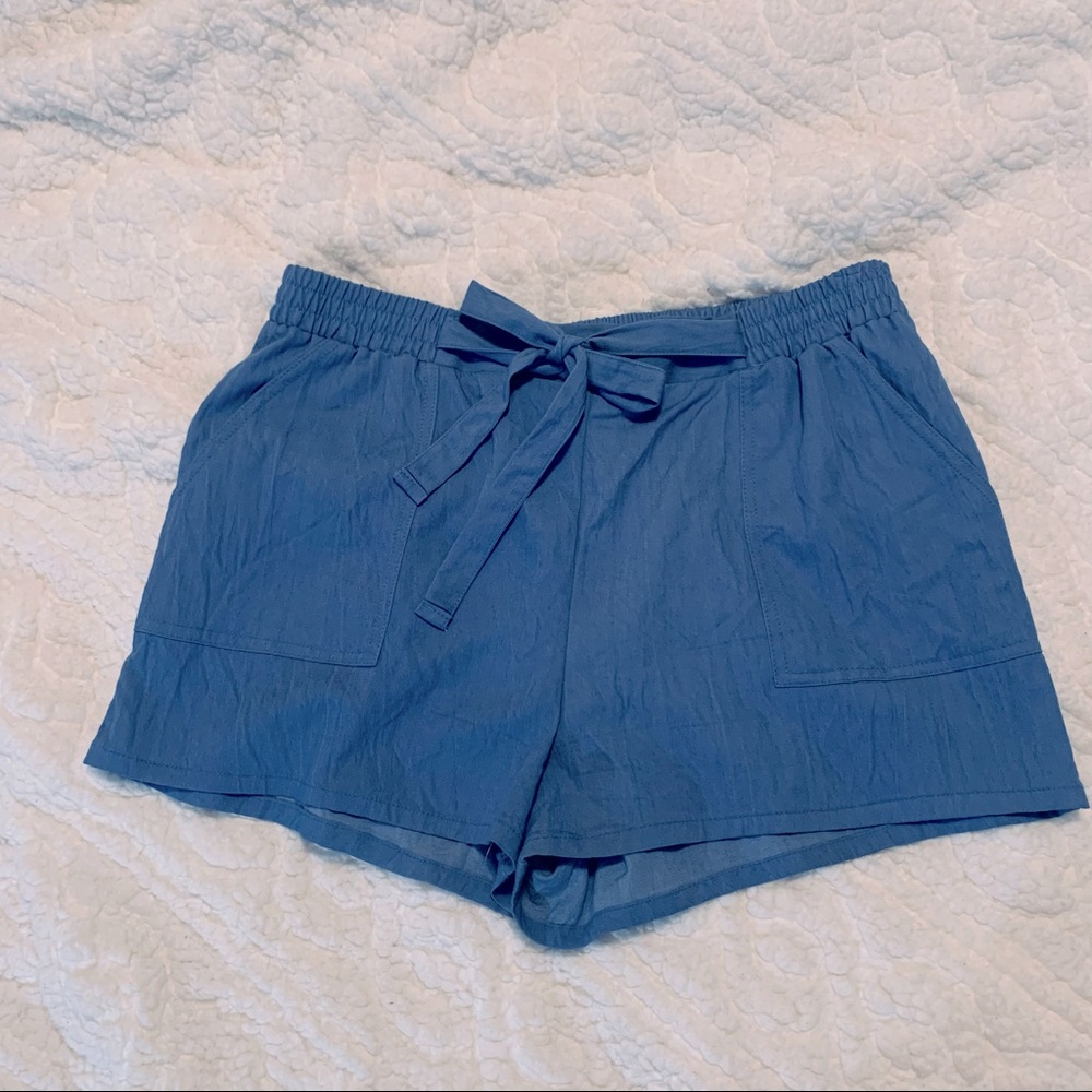High Waist Belt Tied Shorts